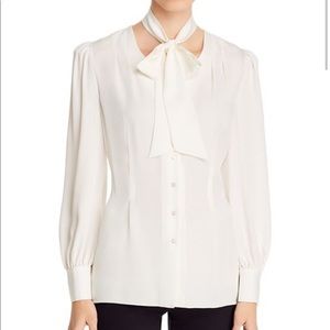 NEW Elie Tahari Cream Percy Blouse